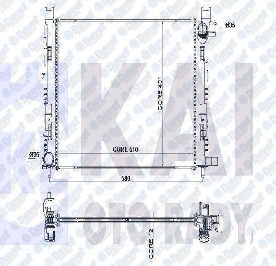 KALE 0518591AB Su Radyatoru Clio Iv-Captur-Dokker-Duster-Logan-Lodgy-Sandero Ii 1.5dci 1.6 12- Orjinal Brazing 12mm